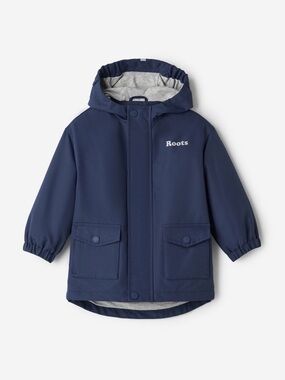Roots Kids Navy Hooded Raincoat 2T